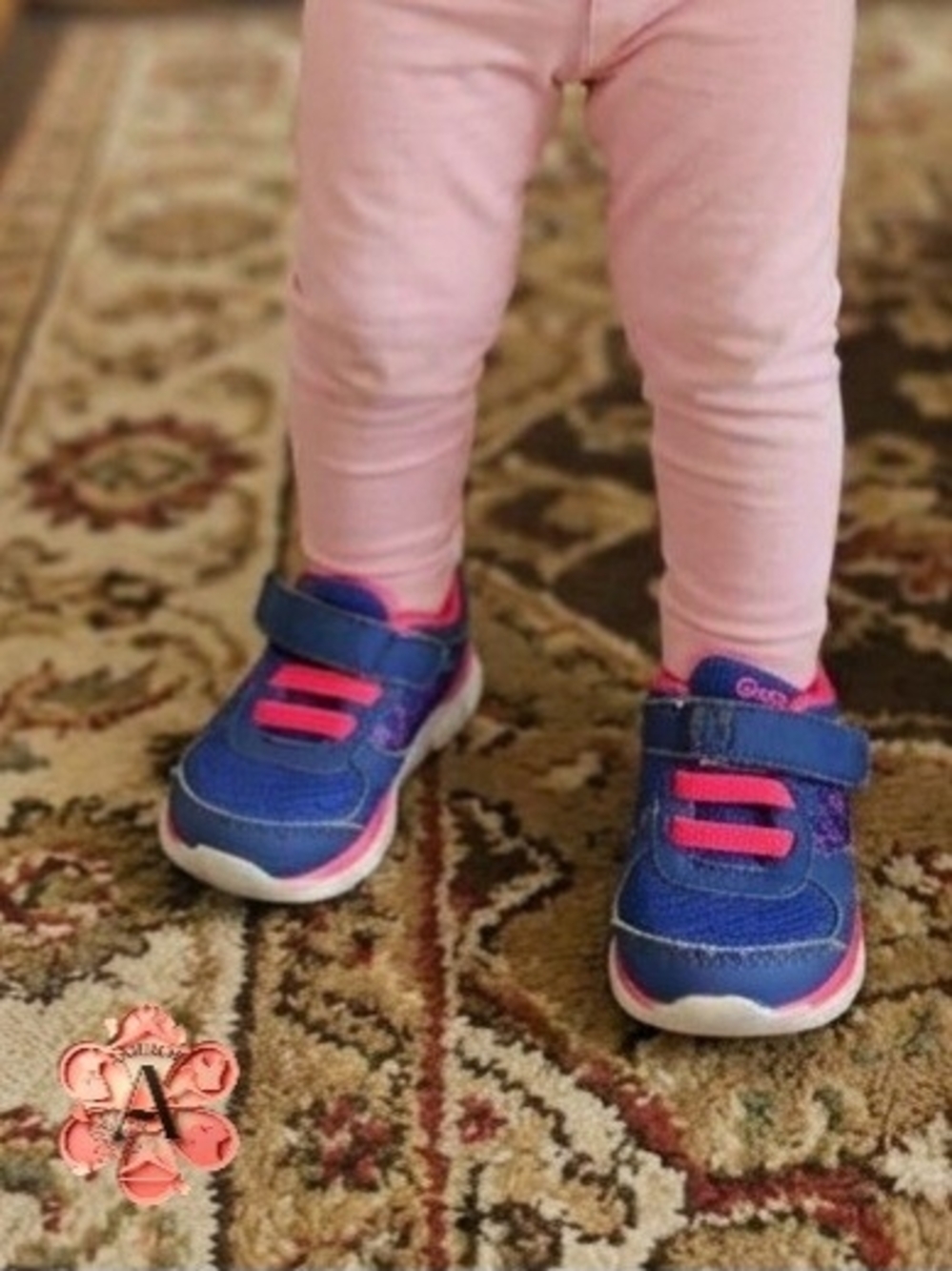 2x1 BOGO Kids Navy and Pink Athletic Sneakers